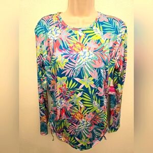 NWT Stella Parker Ladies Tropical Long Sleeve Swim / Sun Shirt